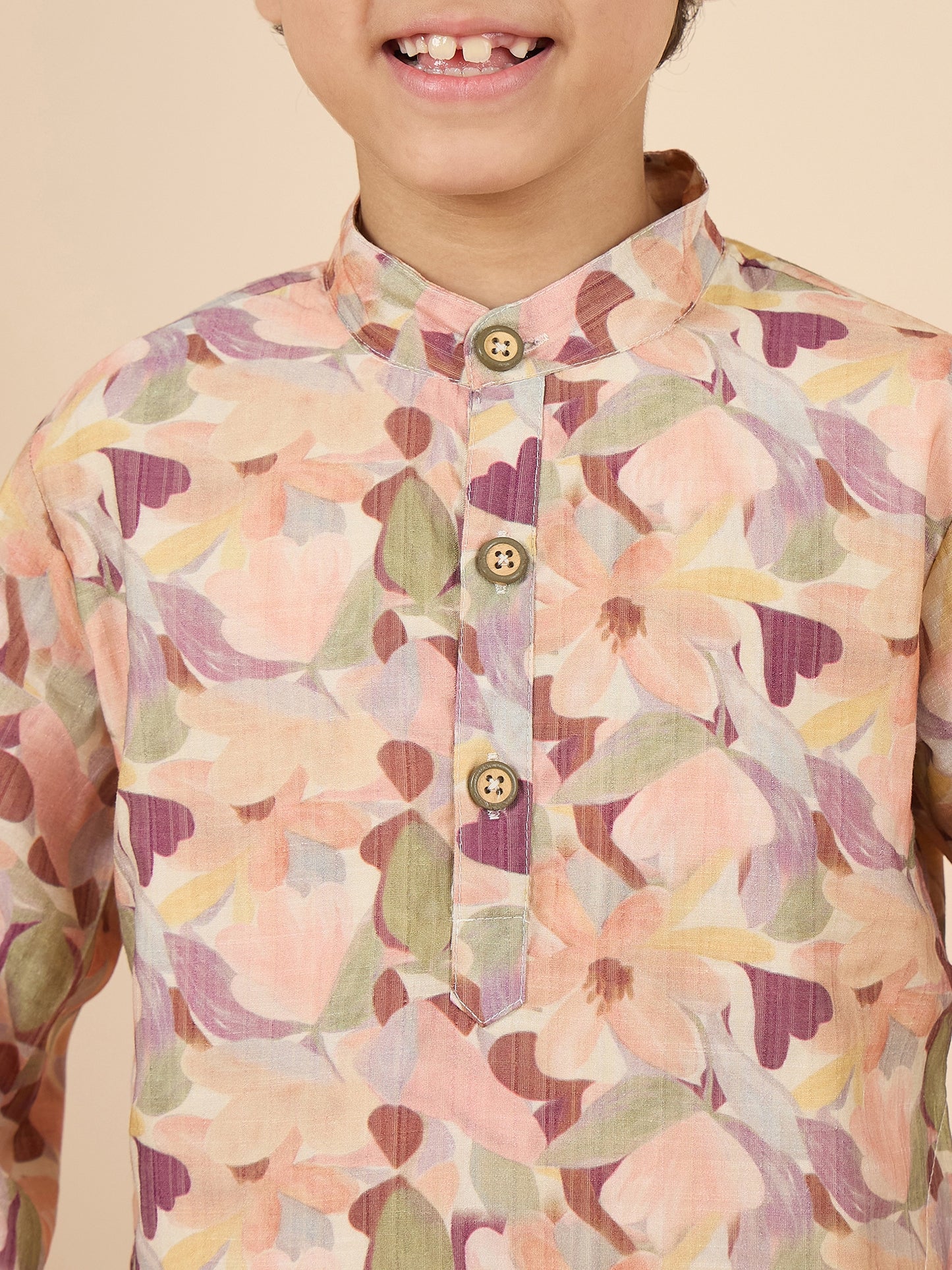 Boys Full Length All over Print Kurta Set - Multi