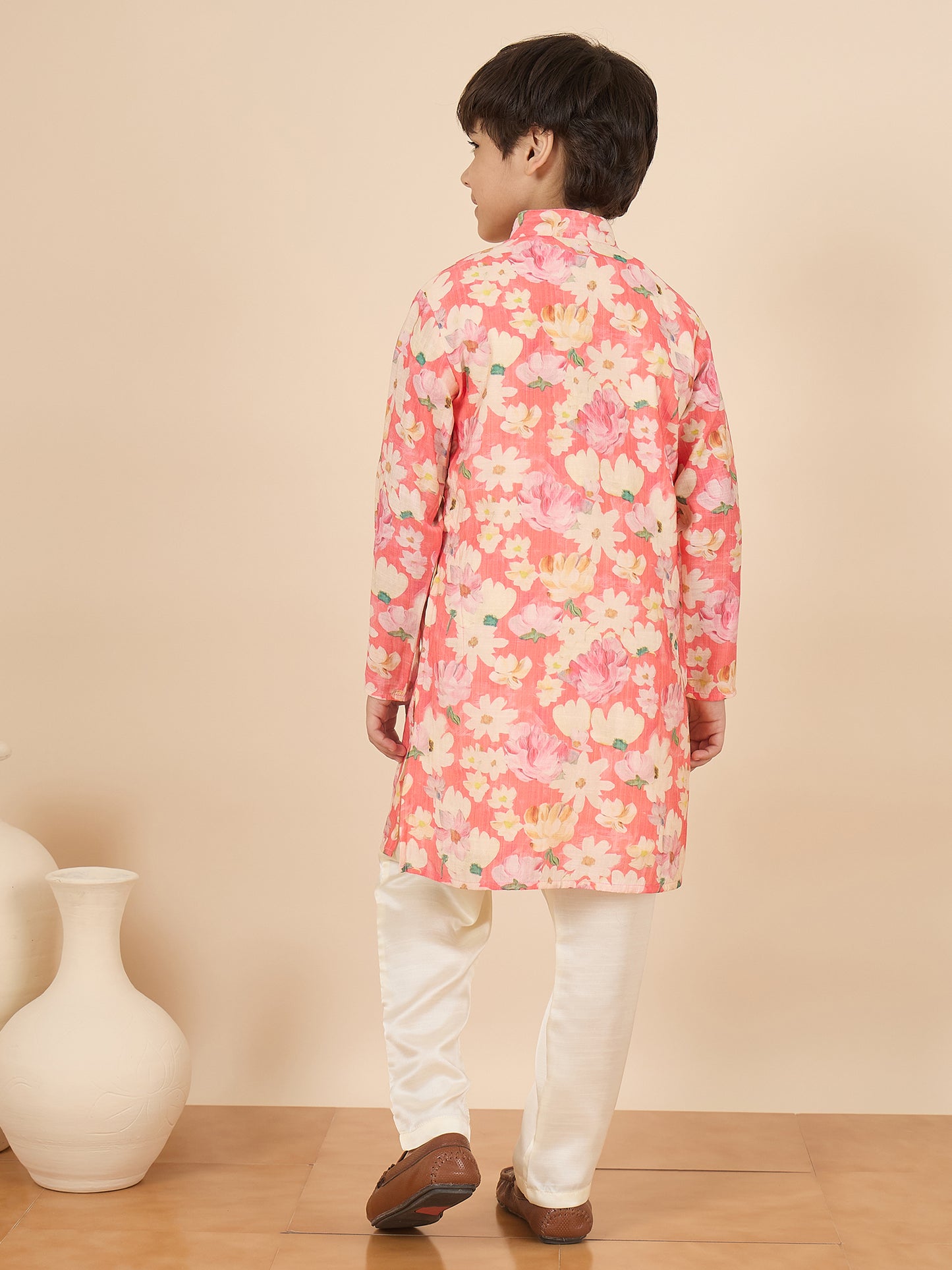 Boys Full Length All over Print Kurta Set - Multi