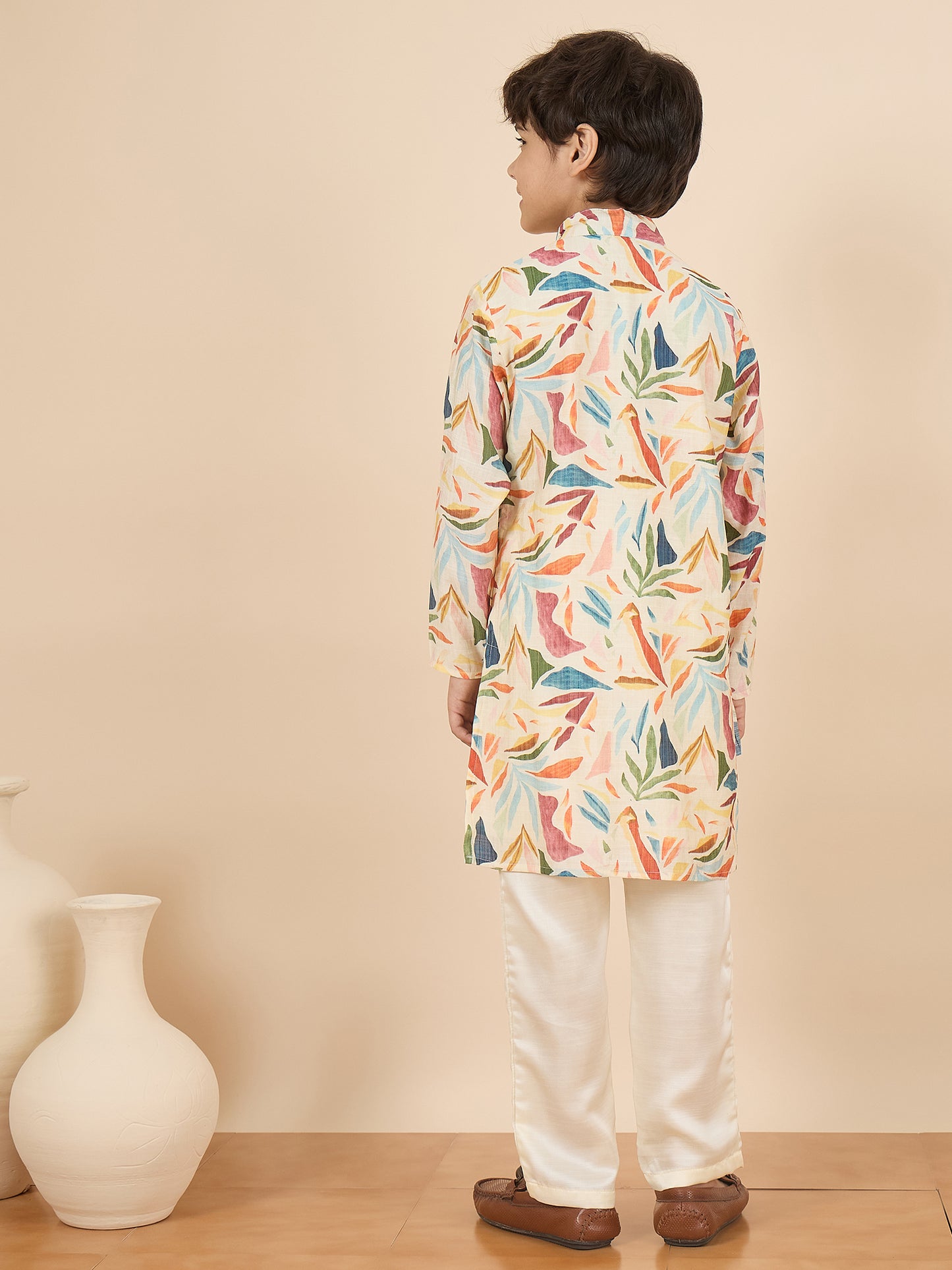 Boys Full Length All over Print Kurta Set - Multi
