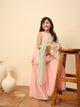 Girls Above Knee Embroidery Kurti Set - Peach