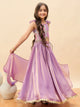 Girls Waist Length Embroidery Lehenga Choli - Purple